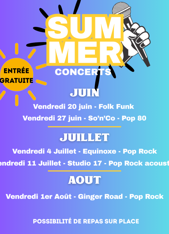 LE CALENDRIER DES CONCERTS